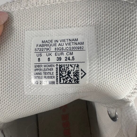 Converse Chuck Taylor All Star Move Leather Platform High-Top Sneakers White 8 - Picture 2 of 15